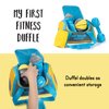 Talking Plush Baby Workout Toys | Baby Crossfit Toy | Plush Fitness Duffle Toy Set | 4 Talking Soft Plush Workout Gear | Medicine Ball, Dumbbells, Sweatband, & Water Bottle | Plush Duffle Bag Carrier