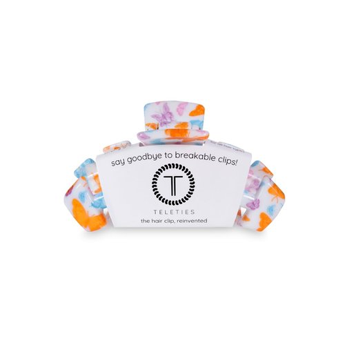 TELETIES - Medium Hair Clip - Spring Collection - Hair Claw Clips for Women - Strong Grip, Bendable Teeth, Curved Design - For All Hair Types and Textures - Fly Away