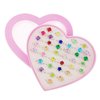 SUNMALL 36 pcs Little Girl Play Rings, Adjustable Rhinestone Gem Rings in Box, Children Kids Jewelry Rings Set with Heart Shape Display Case, Girl Pretend Play and Dress up Rings for Kids