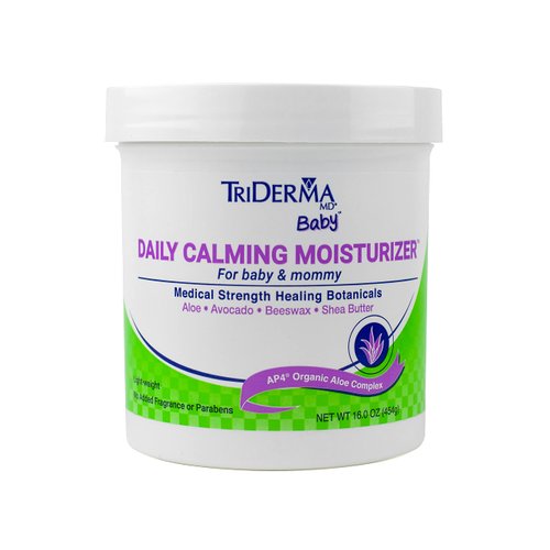 TriDerma Baby Daily Calming Moisturizer for Sensitive Skin with Aloe Vera and Avocado Oil 16 Ounces