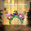 Nicute Light Up Christmas Headband Green LED Xmas Hair Hoop Glow Festival Party Hair Band for Women and Girls (Green 2)