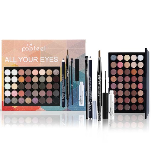 Eye Makeup Kits for Women, Eye Makeup Set for Beginners, Christmas Gifts Set for Women Girls, Makeup Essential Bundle Includes Eyebrow Pencil, Eyeliner Pen, Mascara, Eyeshadow Palette with Eye Brush