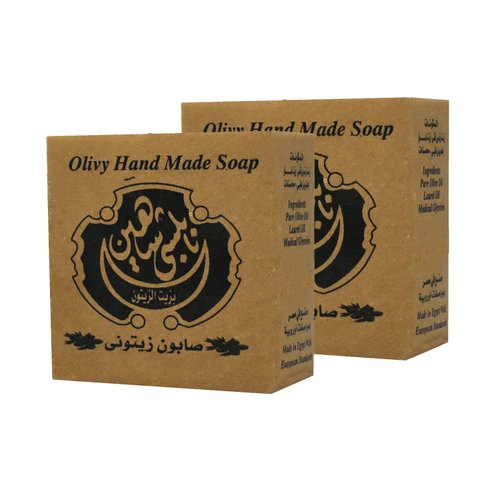 Egyptian Pharaoh 2Pcs Nablus Soap 100% Natural Green Olive Oil Soap Glycerin Handmade Hair Skin صابون نابلسي شاهين