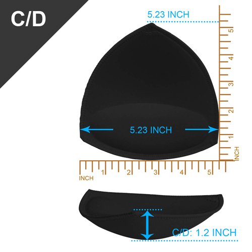 TopBine Removable Bra Pads Inserts Women's Comfy Sports Cups Bra Insert for BIkini Top Swimsuit (A/B BLACK)