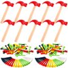 AIHSUMC 10 Pcs Kids Wooden Hammer Toy with 100 Pcs Colorful Wood Golf Tees, Small Plastic Hammer Simulation Hammers Educational Toys for Children Gift Birthday Party (Red)