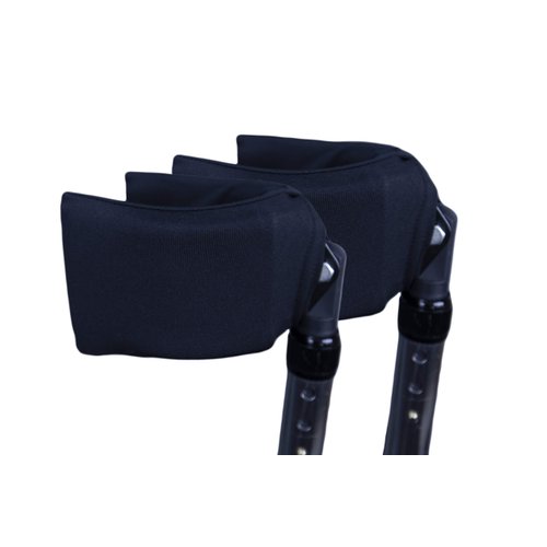 Crutcheze Forearm Crutch Cuff Pads Padding for Forearm Walking Crutches - Forearm Crutches Accessories for Adults - USA Made Mobility Accessory (Black)
