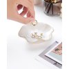 JAMEND CLXP 2PCS Lotus Leaf Shape Ring Holder Dish, Small Key Bowl, Ceramic Trinket Tray Jewelry Dish Organizing Necklace Earrings for Mom Friend Sister, All Jewelries Are NOT Included. White +Pink.…