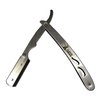 Classic Samurai CS-102 Stainless Steel Professional Barber Straight Edge Razor with 15 Astra Double Edge Razor Blades (Silver + 15 Astra Blades)