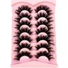 AMSDCN New 7Pairs Design Wet Manga Lashes 3D fluffy Eyelash Extensions Makeup Fashion Long Thick Natural Fake Eyelashes (108)