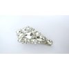Generic Chuncky clear crystal silver metal hair pin alligator clip