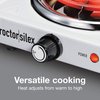 Proctor Silex Electric Stove, Single Burner Cooktop, Compact and Portable, Adjustable Temperature Hot Plate, 1200 Watts, White & Stainless (34106)