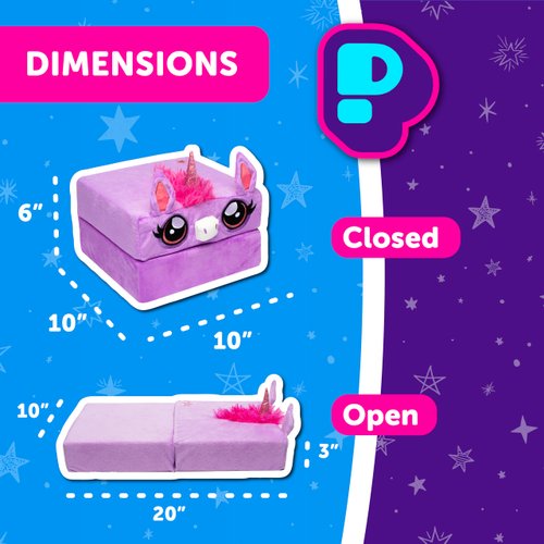 Pillow Cube Kid Cube - Toddler Pillow, Animal Pillows for Kids, Plush Pillows for Sleeping, Plushies, Memory Foam - Crystal, Unicorn Pillow