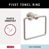 DELTA FAUCET NIC46-DN Nicoli Wall Mount Square Closed Towel Ring Bath Hardware Accessory in Brushed Nickel