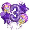 32 Inch 3 Balloon Number, Purple Balloons, Purple Confetti Latex Balloon Foil Balloons Mylar Balloons 3 Birthday Balloon for Anniversary Supplies Kids Birthday Party (Purple, 3)