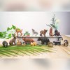 RCOMG 16pcs Forest Animal Baby Figures - Woodland Creatures Miniature Set, Cake Toppers, Educational Birthday Gifts for Kids & Toddlers