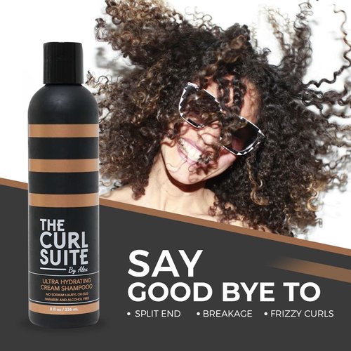 The Curl Suite Hydrating Shampoo for Curly Hair Infused with Special Extracts & Proteins Sulfate-Free Hydrating Shampoo Anti-Frizz Hydration Color Safe Shampoo for Dry & Dull Hair (8 OZ)