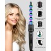 5 in 1 Curling Wand Set: Ohuhu Curling Iron Wand 5Pcs 0.35 to 1.25 Inch Interchangeable Ceramic Barrel Heat Protective Glove 2 Clips Dual Voltage Hair Curler for Girls Women's Day Gift Rainbow
