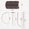 High Strength Polyester Thread for Drapery, Beading, Purses, Leather, Hair Weaving Threads and Needle for Hair Extensions, Wig DIY (Black-Brown-Blonde）
