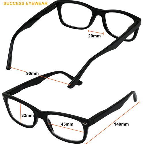 Success Eyewear Reading Glasses Set of 4 Quality Readers Spring Hinge Glasses for Reading for Men and Women Set of 2 Black and 2 Havana +.75