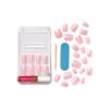 KISS Bare But Better, Press-On Nails, Nail glue included, Spicy', Light Pink, Short Size, Squoval Shape, Includes 30 Nails, 2G Glue, 1 Manicure Stick, 1 Mini File