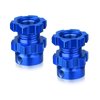 4pcs FriHobby 17mm Wheel Spacer Splined Wheel Hex Hub & Nut Compatible with Traxxas E-Revo Revo 3.3 E-Maxx T-Maxx Summit Slayer Pro 4X4 Losi Baja Rey 1/10 RC Monster Truck (Navy Blue)