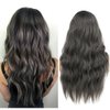 Tseses Ombre Grey Black Curly Wavy Long Wigs for Women Synthetic Hair Wigs Dark Roots Hair Women Full Wig Cosplay Halloween Party Daily Use (Ombre Grey)