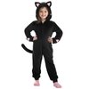 GIFTINBOX Cat Costume For Girls, Cat Noir Costume, Zip-Up Hooded Onesie Black Cat Costume for Kids Dress Up, Role Play Halloween Costumes for Kids Girls 5 6 7 8 9 10 11