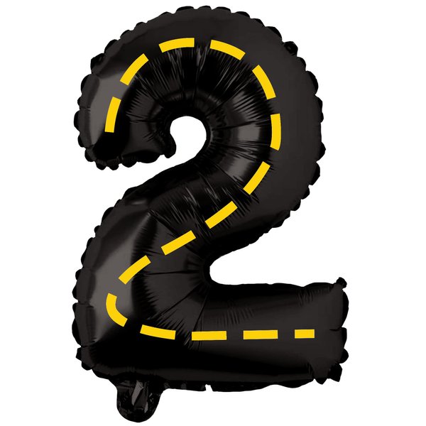 PartyTreasuresCo Construction Balloon for 2nd Birthday - Number 2 Balloon, Happy Birthday Decorations for Boys - Party Supplies, Includes 1 Piece, Children Department, Male Gender
