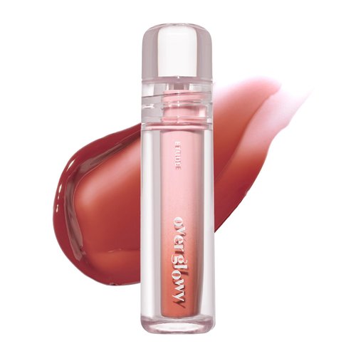 ETUDE Over Glowy Tint #4 Baby OTTER Brown | Non-Sticky Vegan Lip Tint | Moisturized & Long-lasting Lip Gloss | Daily Tint for Dry Lips K-beauty