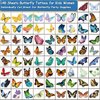 CHARLENT 148 Individually Sheets Butterfly Temporary Tattoos for Girls Women - 3D Realistic Butterfly Tattoos for Kids Birthday Party Favors Goodie Bag Fillers