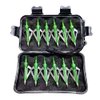 EOOENOON Archery 12PK 3 Blades Hunting Broadheads 100 Grain Screw-in Arrow Heads Arrow Tips Compatible with Crossbow and Compound Bow + 1 PK Broadhead Storage Case
