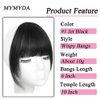 MYMYDA Clip in Bangs 100% Real Human Hair Extensions Clip on Wispy Bangs for Women Fringe with Temples Hairpieces Jet Black Color