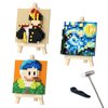 3 Packs World Famous Painting MOC Building Block Set, The Starry Night & Self-Portrait with Bandaged Ear & The Fifer, with Mini Easel x 3 Mini Building Blocks Set (Not Compatible with Lego)