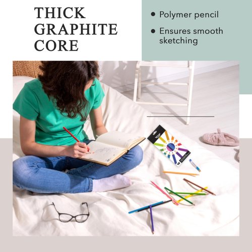 three leaf 12-COUNT PRE-SHARPENED COLOR PENCIL SET, PACK OF 6, PREMIUM QUALITY, ASSORTED COLORS, COLORING PENCILS, CLASSROOM SET, SCHOOL SUPPLIES FOR KIDS