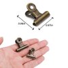 YUCHIYA 32 Pack Metal Clips with 32 Push-pins for Corkboard,Bulldog Clips for Hanging Pictures,Small Hinge Clips for Photos Crafts,Mini Binder Clips Paper File Clamps for Office School(1 Inch,Bronze)
