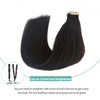 Tape in Hair Extensions Remy Human Hair Dark Brown Tape in Extensions for Thin Hair Invisible Seamless Straight Tape in Color #2 Brown Real Human Hair Extension 16 Inch 50g 20pcs