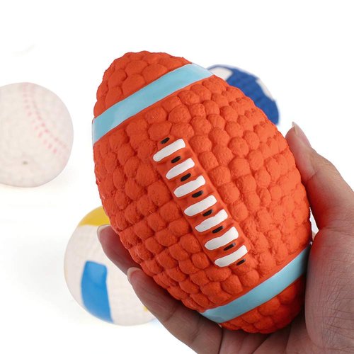 LifeCom Squeaky Dog Toy, Latex Floating Dog Ball Toy for Interactive Chew&Fetch (Small)
