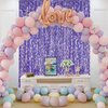 Purple Foil Fringe Curtains Party Decorations - CYLMFC 3 Pack 3.3 ft x 6.6 ft Foil Party Curtain for Hallowee Christmas Graduation Decor