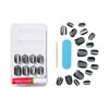 KISS Gel Fantasy, Press-On Nails, Nail glue included, 'Dial Me', Gray, Short Size, Oval Shape, Includes 28 Nails, 2g glue, 1 Manicure Stick, 1 Mini File