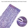 Purple Foil Fringe Curtains Party Decorations - CYLMFC 3 Pack 3.3 ft x 6.6 ft Foil Party Curtain for Hallowee Christmas Graduation Decor