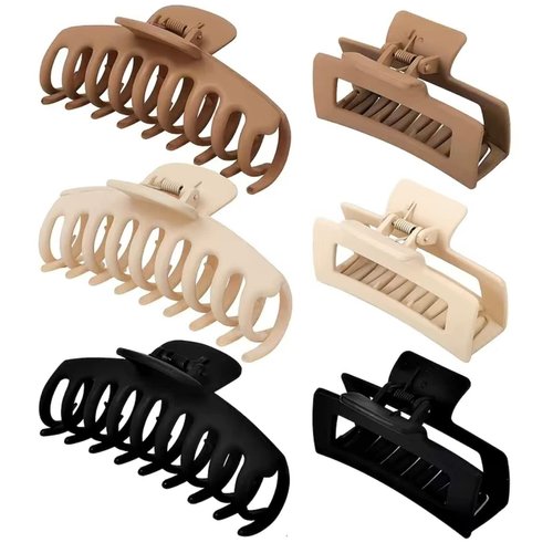 6 Pack Oversize Hair Claw Clips Matte Solid Color Non-Slip Strong Hold Grip Hair Jaw Clip For Thick Hair Accessories
