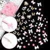 BELICEY 1000PCS Flowers Nail Charms 3D Alloy Butterfly Bow Nail Charms Pink&White Star Heart Moon Pearls Beads Nail Charms Cute Nail Jewels for Nail Art DIY Crafts with Picker Pencil and Tweezer
