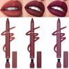 3 Colors Matt Nude Lipstick Lipliner Lip Crayons Pack Set,Velvet Moisture Smooth Matte Lipstick Pencils,Waterproof&Waterlasting,10#11#12#