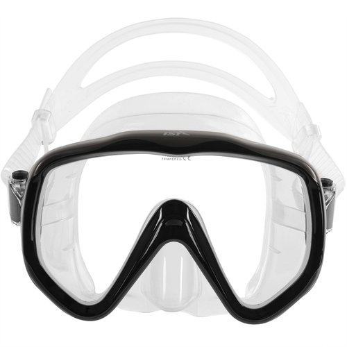 IST Oversized vision tempered glass diving mask - Metallic Black