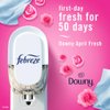 Febreze Plug In Air Freshener, Odor-Fighting Scented Oil Starter Kit, Air Fresheners for Home and Bathroom and Kitchen, Long Lasting for Strong Odors, Downy April Fresh Scent, Warmer + 2 Refill