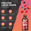 Creatine HCL Liquid Drops for Men & Women, Creatine Hydrochloride with L-Carnitine, L-Glutamine, BCAA, Vitamin B12 & B6 for Muscle Growth & Recovery-Vegan, Mixed Berry Flavor Flavor, 4 Fl Oz