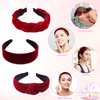 MANOPAWS 5Pcs Red Headband Red Accessories Velvet Braided Headbands Fashion Red Knotted Hairband Wide Headbands Red Bow Clip Velvet Scrunchies for Girls Chinese New Year Valentine's Day Christmas