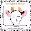 Kistreao Cow Ears Headband Cow Horns Hair Bands Cute Animal Ear Hair Accessories for Women Girls Halloween Cosplay Costume Festival Party Supplies