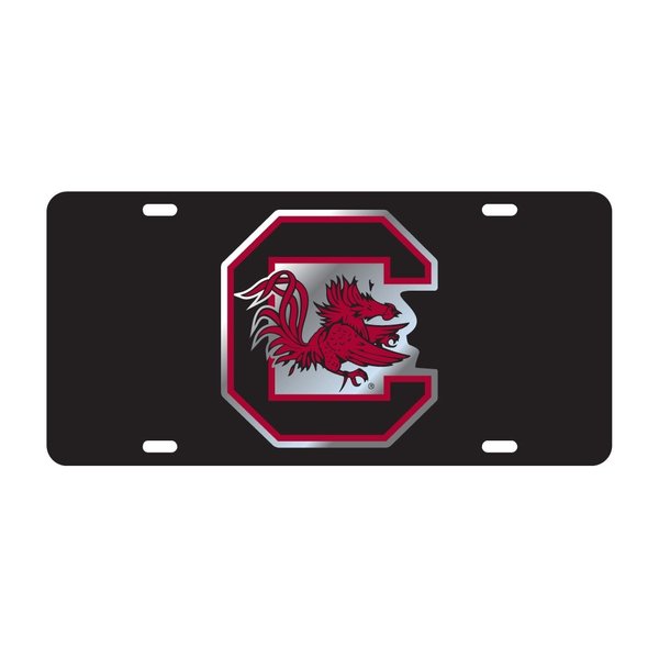 South Carolina Gamecocks Black Mirrored License Plate Tag