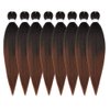 Pre-stretched Braiding Hair Extension Professional Kanekalon Braiding hair 12 Inch 8 Packs Hair Extensions For Braids Ombre Natural Black To Brown (12Inch,#1B/30)